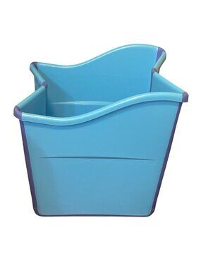 Portable Folding Bathtub Kid Pet Soaking Tub Collapsible Spa Blue 22x21x18 Dog C